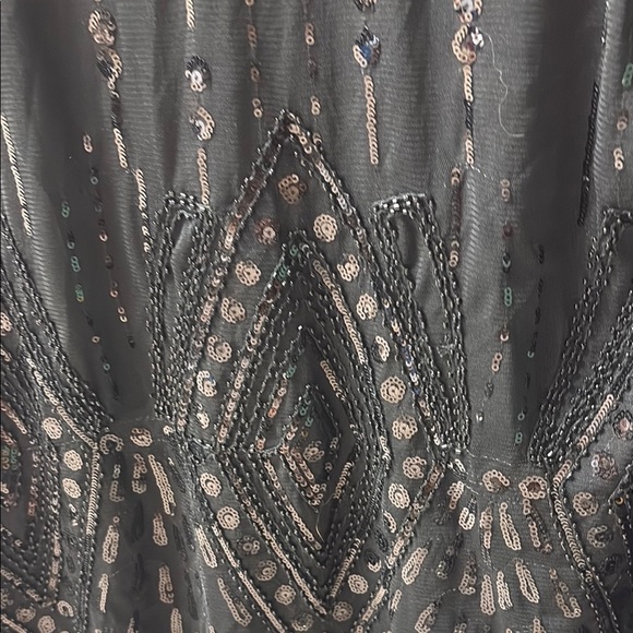 Black Sequin Short Sleeve Top - Picture 3 of 6